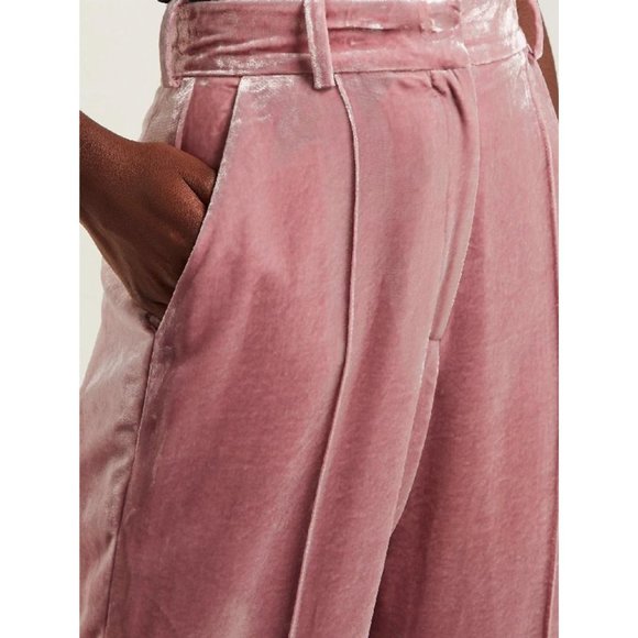 Racil Woman Charlie Velvet High-Waisted Wide-Leg Trousers | Size 10 - Picture 4 of 15